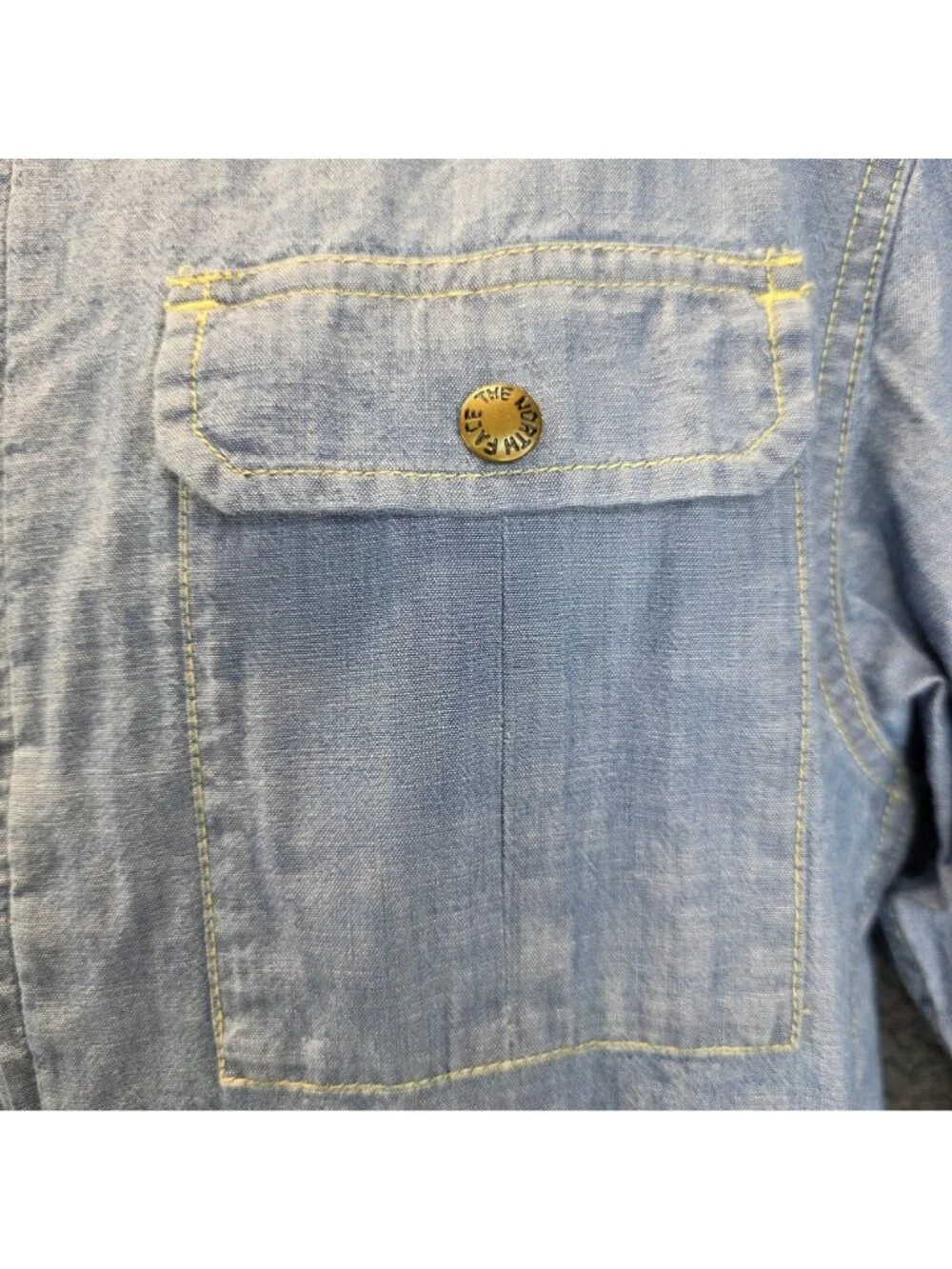 The North Face Berkeley Chambray Full Zip Shirt Jacket M Blue Casual Shacket